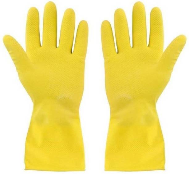 Hand Care Long Sleeve Kitchen Waterproof Household Glove Warm Dishwashing Glove Water Dust Stop Cleaning Latex Rubber Gloves Wet and Dry Glove Wet and Dry Glove
