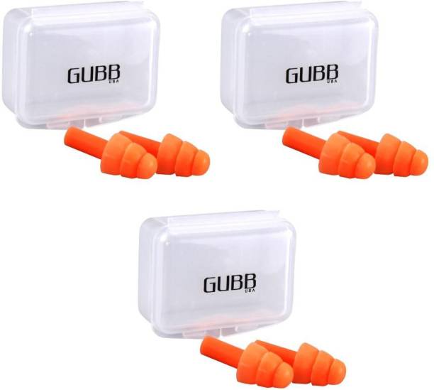 GUBB Silicone Ear Plugs For Noise Reduction For Studying, Sleeping & Meditation Pack of 3 Ear Plug