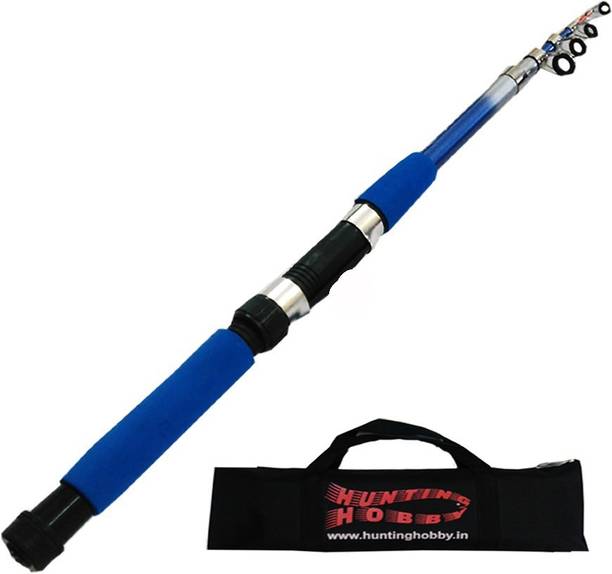 Hunting Hobby Fishing Rod 6 Feet Telescopic Rod, Free Travelling Bag Blue Fishing Rod
