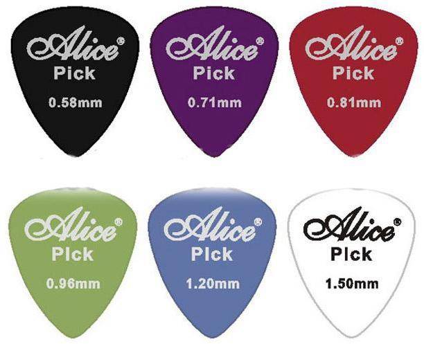 Geek Lab Alice Picks 6 pcs Guitar Picks 0.58 mm, 0.71 mm, 0.81 mm, 0.96 mm, 1.20 mm, 1.50 mm Guitar Pick