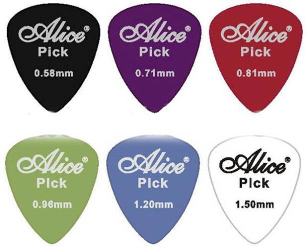 Right Gear Alice Picks 6 pcs Guitar Picks 0.58 mm, 0.71 mm, 0.81 mm, 0.96 mm, 1.20 mm, 1.50 mm Guitar Pick