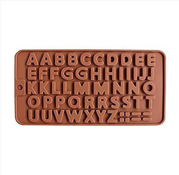 Cake Bake Mold Silicone Alphabets Shape Chocolate Jelly Candy Mold, Cake Baking Mold, Bakeware Mould, Brown Silicone Chocolate Mould 56