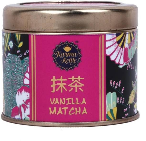Karma Kettle Vanilla Matcha Green Tea, Stone Ground Green Tea Powder Vanilla Matcha Tea Tin