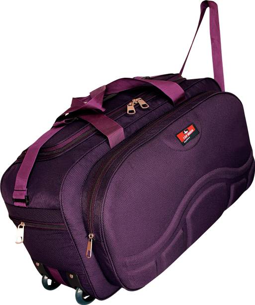 65 L Strolley Duffel Bag - BBD_Waterproof Luggage Travel Duffel Bag with Roller wheels Duffel Bag, Tp01 - Purple - Large Capacity