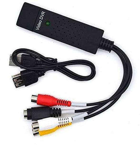 TERABYTE  TV-out Cable USB 2.0 Easycap Audio and Video Capturing Device Directly from TV Dc60 Tv DVD VHS Video Adapter Capture Card Audio Av Capture Support Windows Xp/7/Vista With Attach Setup Link