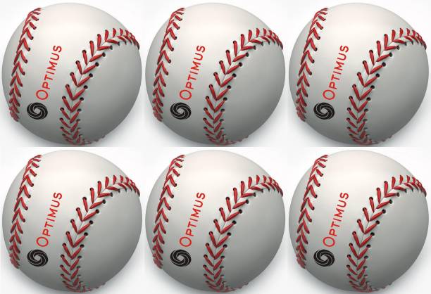 Optimus Pack of 6 Baseball Ball PU Leather Grade 5000 Official Baseball