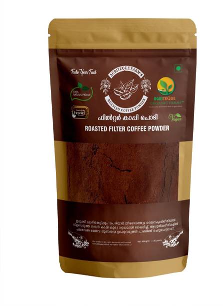 AGRITEQUE ORGANIC FARMS Premium Quality Roasted Filter Coffee Powder- 100 Grams Filter Coffee
