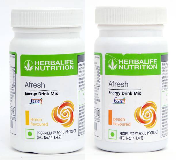 HERBALIFE Afresh Energy Drinks Mix Lemon + Peach Flavour (1+1 ) Sports Drink