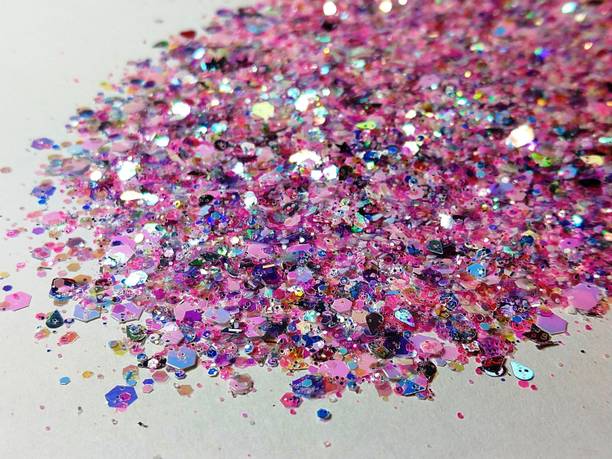 Mahir Glitter Glitter Supreme Quality Specially for Nail Art & Cosmetic Face Makeup Premium Opal Pinks Purples Holographics Glitter Mix 10 Gm Pack