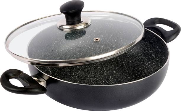 Ethical MASTREO_SERIES_INDUCTION KADAHI/KARAHI / MULTI PURPOSE KARAHI PAN WITH GLASS LID Kadhai 24.01 cm diameter with Lid 2.3 L capacity