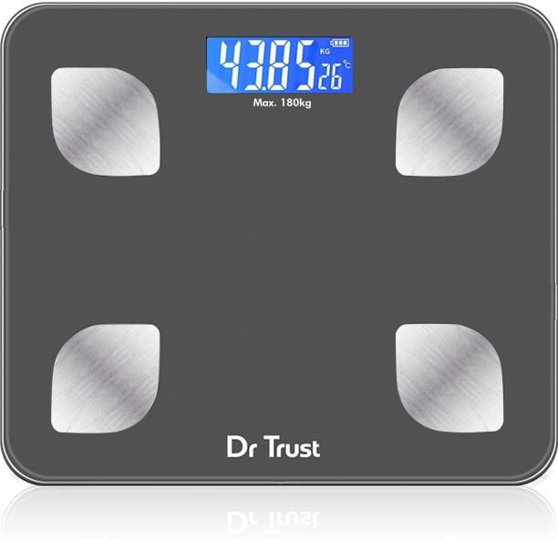 Dr. Trust (USA) Model-505 Bluetooth Digital Smart Fitness Body Fat Composition Analyzer BMI Weight Machine For Human USB Electronic Rechargeable Weighing Scale