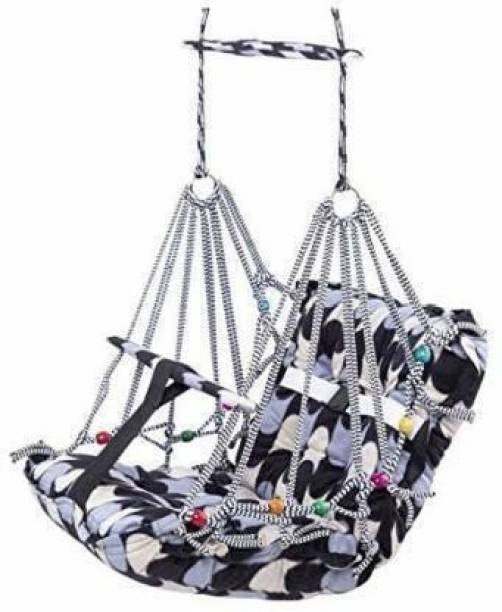 AARVI MART Cotton Swing for Kids, Home Garden Jhula for Baby with Safety Belt Swings Swings