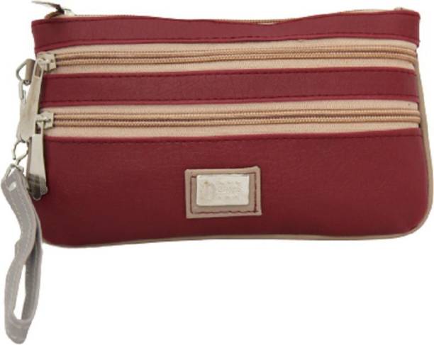 Casual, Formal, Sports Maroon  Clutch  - Regular Size Price in India