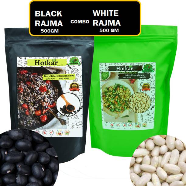 hotkar Organic White, Black Rajma (Whole) (Turtle Beans, Kidney Beans)