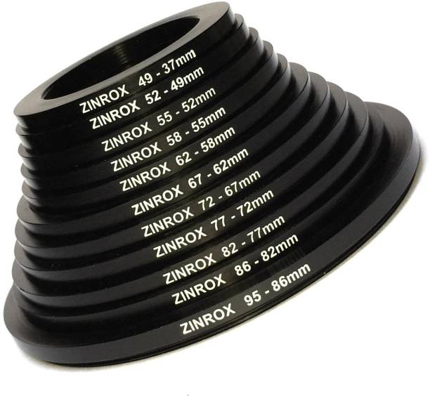 ZINROX Stepping Down Rings, Set of 11pcs, (95-37mm) Sizes: 49-37mm, 52-49mm, 55-52mm, 58-55mm, 62-58mm, 67-62mm, 72-67mm, 77-72mm, 82-77mm, 86-82mm, 95-86mm,- Step Down Rings Set Step Down Ring