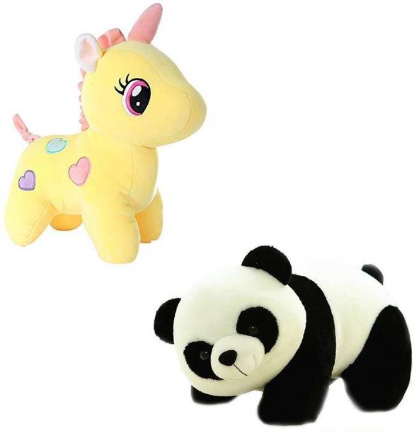 TITLEE Soft Toys Combo for Kids in Low Budget Unicorn, Panda  - 28 cm