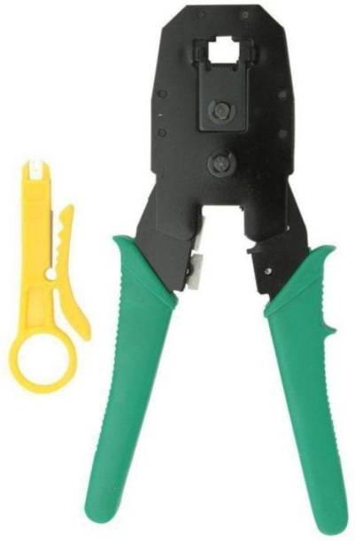 BALRAMA Ht-315 Crimping Tool With Cable Stripping Punch Down Tool Rj45 Rj11 Rj12 4p 6p 8p 3-In-1 Modular Crimping Tool with Cutter &amp; Stripper Wire Cable Stripping Electric Cable Wire Stripper Crimper Electrician Plier Cutter Crimping Cable Cutter Hand Tool for Lan Wire Cctv Camera Telephone Electric Wire Ethernet Network Lan Adsl Computer Maintenance Repair Tools Manual Crimper