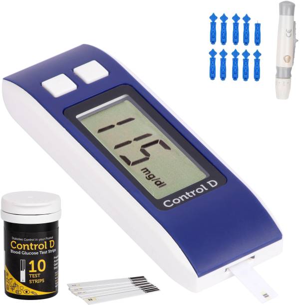Control D Glucose check machine with 10 strips Glucometer