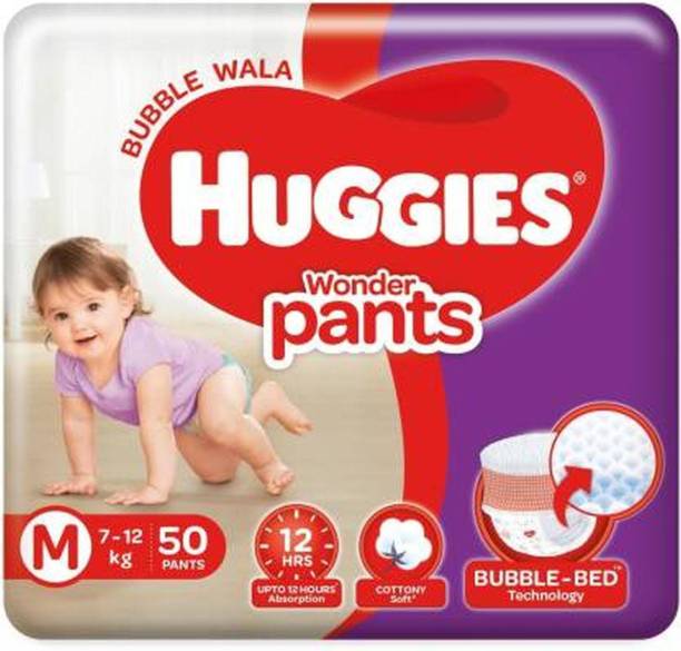 Huggies Wonder Pants Diapers Medium Size Ambz Diaper M-(50 Pieces) - M