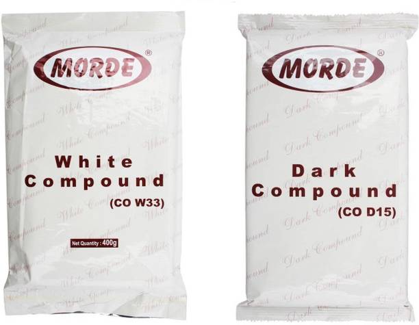 Morde White and Dark Chocolate Compound, 400gm - Combo Pack of 2 Bar