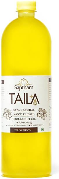 Saptham Taila 100% Wood Pressed / Cold Pressed Groundnut Oil PET Bottle