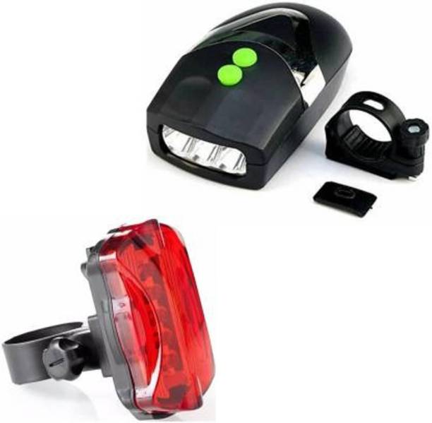 M MOD CON Combo of 3 LED Cycle Light & Loud Horn Bell and 5 LED Bicycle Tail Light LED Front Rear Light Combo