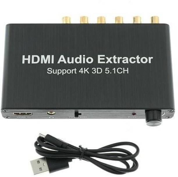 techut HDMI Audio Extractor Separator 5.1CH 4kX2k Decoding Coaxial to RCA AC3 / DST to 5.1 Amplifier Analog Converter Support 3D 4K PS4 DVD Player Media Streaming Device