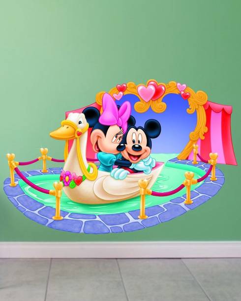 BALKISHNA WALL STICKER 60 cm MICKEY & MINI MOUSE Self Adhesive Sticker