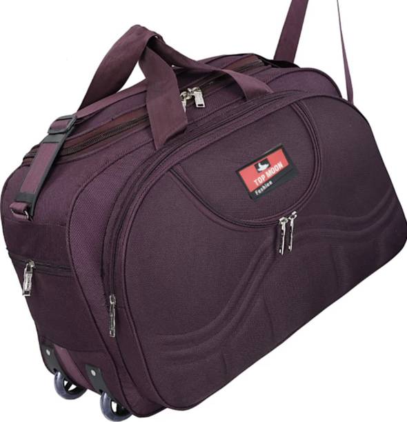 65 L Strolley Duffel Bag - BBD_60 L Expandable Travel Duffel Bag With Wheels For Men and Women - Purple - Large Capacity