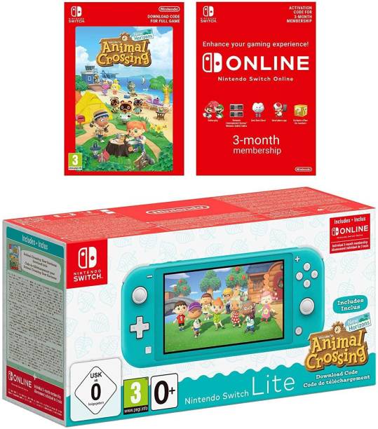 NINTENDO Switch Lite Turquoise with Animal Crossing: New Horizons and (Online Membership) 32 GB with Animal crossing