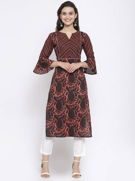 Abstract Pure Cotton Straight Kurta for Women
