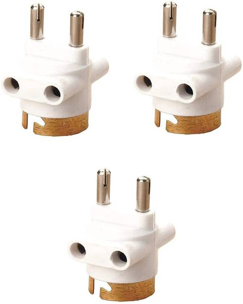 Hiru Bulb Holder - 2 Pin Parallel Adapter with Light/Bulb and Plug Socket (Pack of 3) Plastic Light Socket
