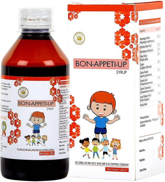 HerbRoot Surya Herbal Ayurvedic Strawberry Flavoured Bon-Appeti-Up Syrup (200 ml) for Digestive Health, Appetite Stimulation & Healthy Liver (Pack of 10)