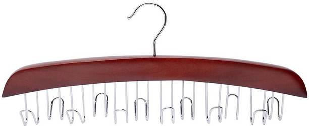 MARKET 99 Multipurpose Wooden Belt Neck Tie Holder Rack Hanger with 12 Hooks Perfect Storage Holder Belt Tie Rack