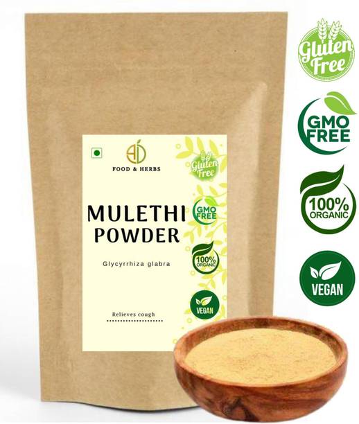A D FOOD & HERBS ORGANIC MULETHI / LICORICE / YASHTIMADHU / GLYCYRRHIZA GLABRA POWDER ( 250 GMS )