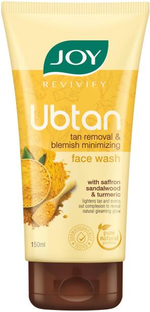 Joy Revivify Ubtan  Tan Removal and Blemish Minimizing With Saffron, Turmeric, Chickpea Flour, Almond Oil , Rose Water, Sandalwood Oil , Walnut Beads - No Parabens  Face Wash