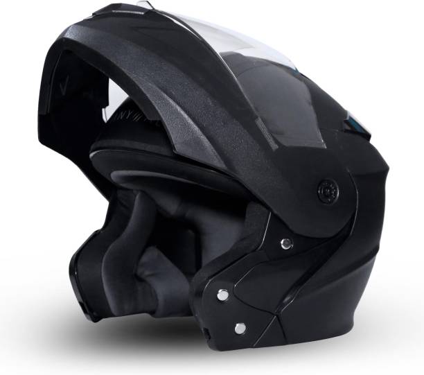 GoMechanic Anymal Series -Eagle Flip-Up with Clear Visor Motorsports Helmet