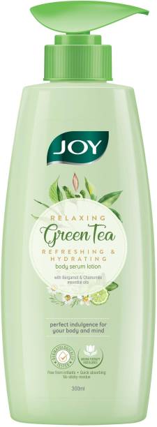 Joy Relaxing Green Tea Body Serum Lotion | Refreshing & Hydrating With Bergamot & Chamomile Essential Oil | Quick Absorbing & Skin Glowing | Serum Lotion, For All Skin Types