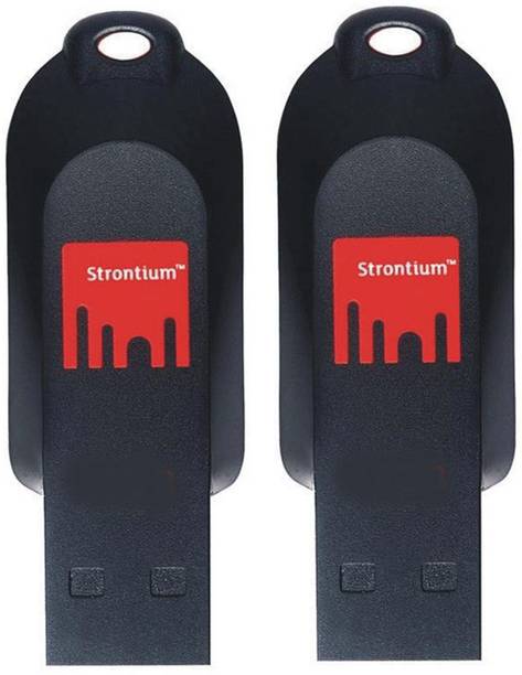 Strontium POLLEX FLASH DRIVE 64 GB 2PC 64 GB Pen Drive Compatible with Laptop, Audio Player, Desktop Computer USB 2.0 Plastic Case