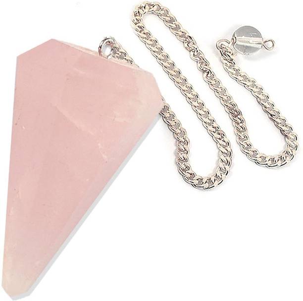 REIKI CRYSTAL PRODUCTS Rose Quartz Dowser Natural Crystal Dowser Reiki Healing Stone Pendulum Semi Precious Gemstone 6 Faceted Rose Quartz Pendulum 1 Inch Approx Decorative Showpiece  -  3 cm
