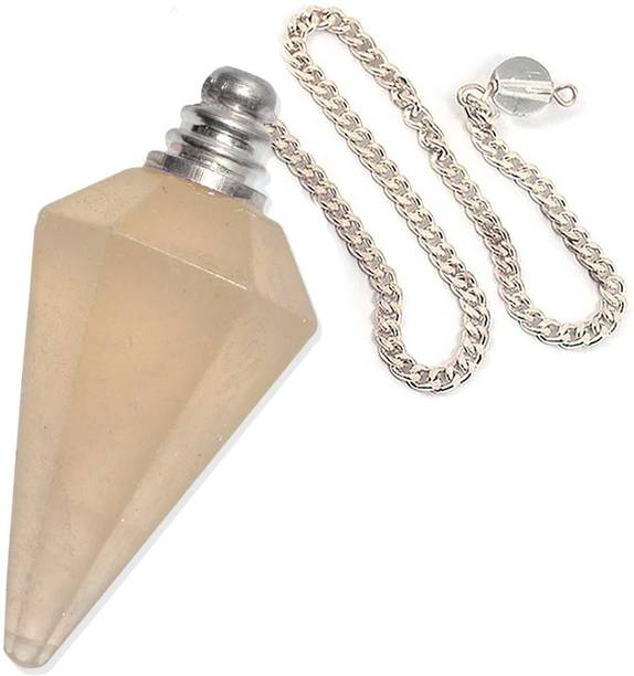 REIKI CRYSTAL PRODUCTS Orange Selenite Dowser Natural Crystal Dowser Reiki Healing Stone Pendulum Semi Precious Gemstone 6 Faceted Orange Selenite Pendulum 1 Inch Approx Decorative Showpiece  -  3 cm