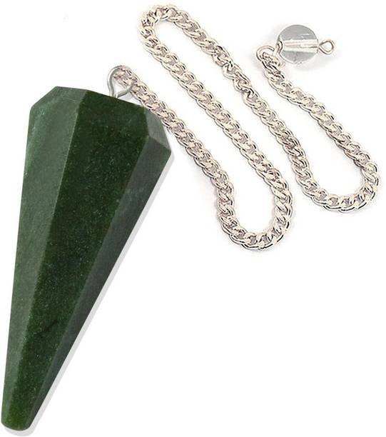 REIKI CRYSTAL PRODUCTS Green Aventurine Dowser Natural Crystal Dowser Reiki Healing Stone Pendulum Semi Precious Gemstone 6 Faceted Green Aventurine Pendulum 1 Inch Approx Decorative Showpiece  -  3 cm