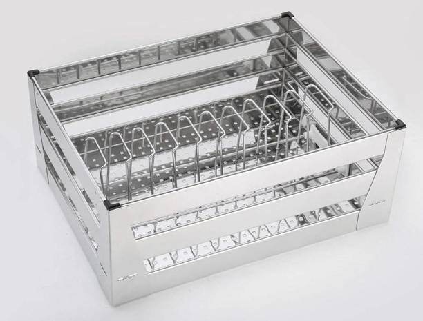 Winstar Containers Kitchen Rack Steel High Grade Stainless Steel Perforated Sheet Kitchen Thali Basket | Premier Series Kitchen Organizer | Modular Kitchen Cabinet (17x20x8 Inches) |