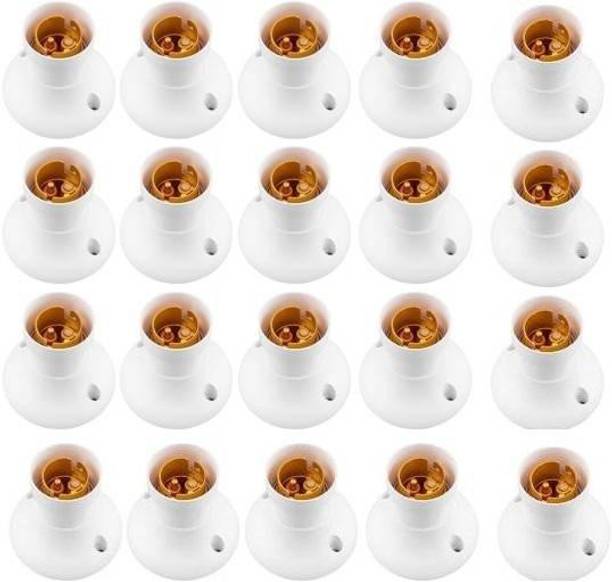 JELECTRICALS Delux Batten Holder Poly-carbonate, Holder For Bulb for Home, Office, School, etc Pack of 20 Brass Light Socket