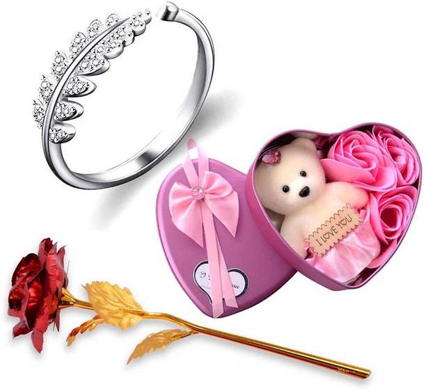 Jewelgenics Jewelry, Artificial Flower, Soft Toy Gift Set