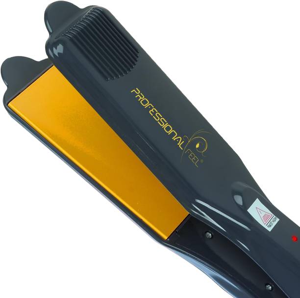 PROFESSIONAL FEEL PF-1100 Professional Hair Straightener With 4 X Protection Coating Gold Women's Straightening Styler Machine for Hair Saloon 4 X Protection Gold Coating Electric Hair Styler Corded Electric Hair Styler Hair Straightener