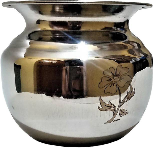 India Pride Stainless Steel Heavy Lota Kalash / Chambu / Tumbler for Pooja, Pongal, Marriage, Karvachauth (Wt 290 Gram, Big Size - 1000 ml) Stainless Steel Kalash