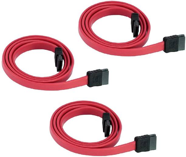 sheikh industries SAS Cable 0.61 m pack of 3 Straight SATA III Data Cable (61cm)