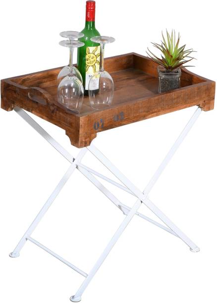 PRITI Industrial Coffee Table Nesting Table Bedside Table End Table Wooden Iron Table White Engineered Wood Outdoor Table