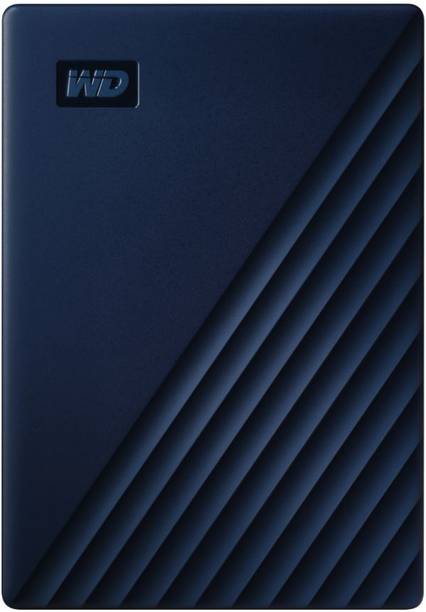 WD My Passport 4 TB External Hard Disk Drive (HDD) 5 GB/s, USB 3.0 Cable with USB-C Adapter, Password Enabled, Compatible with Mac